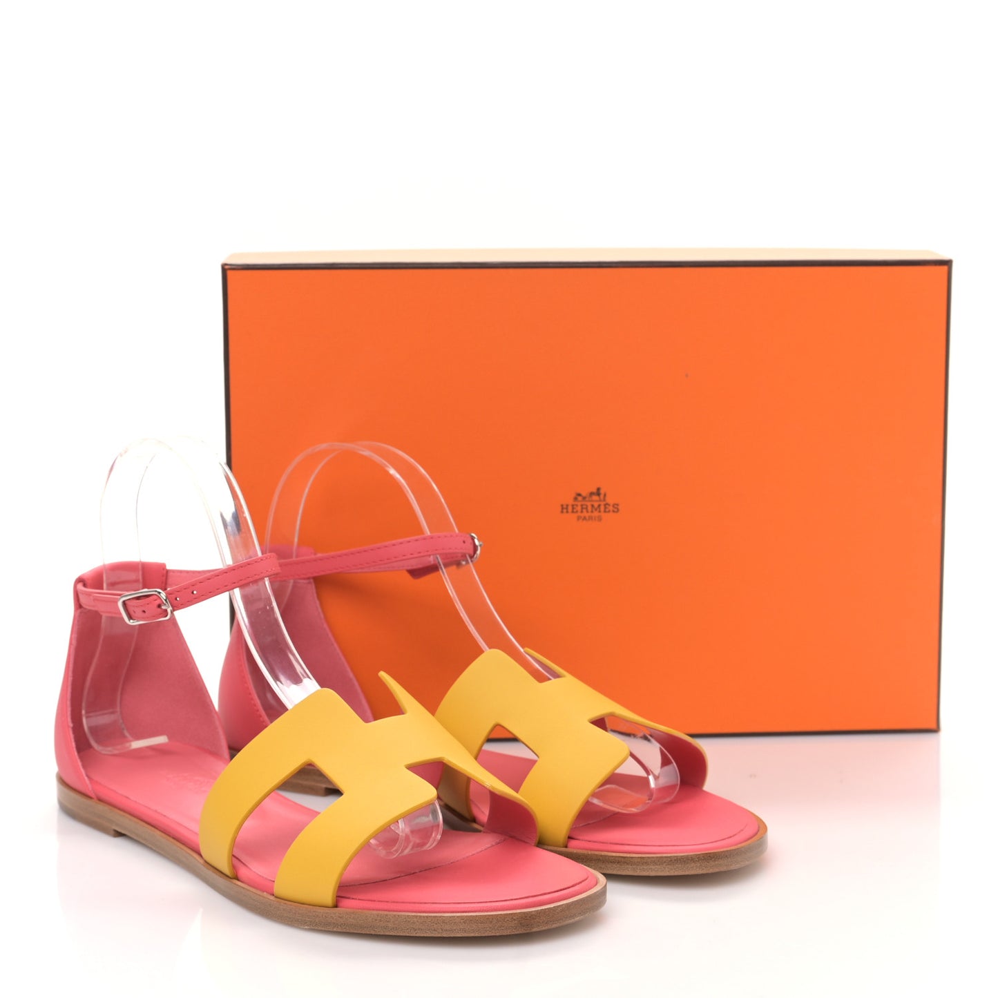 Calfskin Santorini Sandals 38.5 Jaune Sable Rose