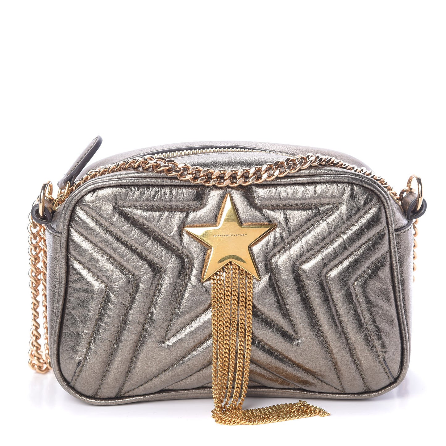 Metallic Alter Nappa Star Patch Shoulder Bag Gold