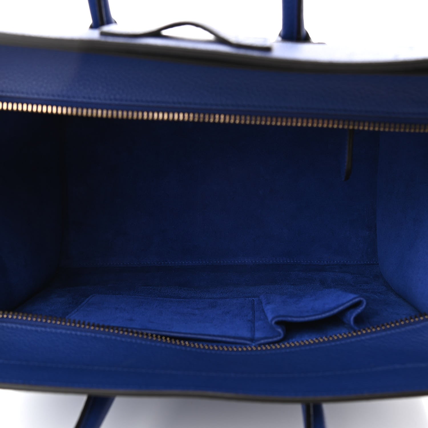 Celine Drummed Calfskin Mini Luggage Indigo 4 of 8