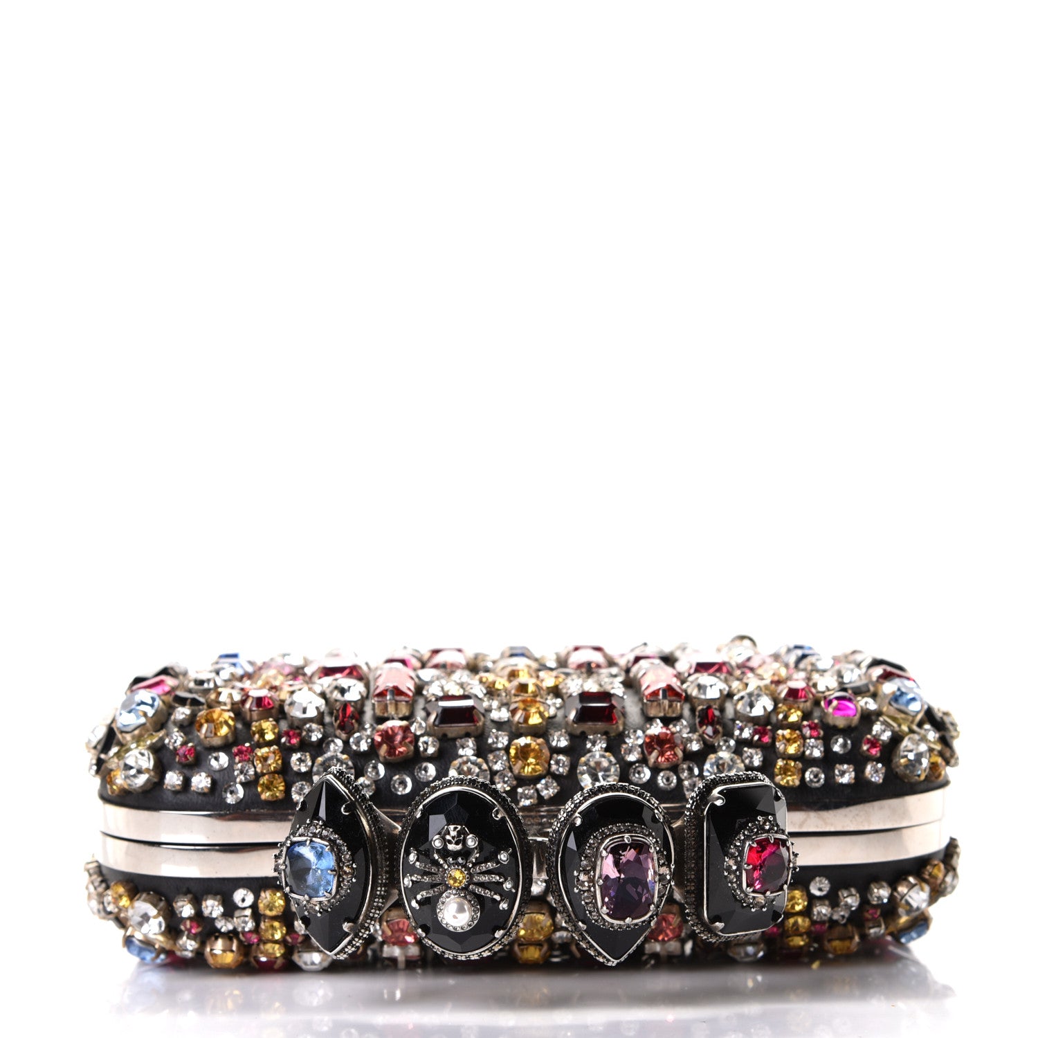 Alexander McQueen Crystal Jeweled Knuckle Duster Box Clutch Multicolor 4 of 5