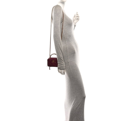 Chanel Lambskin Quilted Top Handle Mini Vanity Case Burgundy 2 of 10