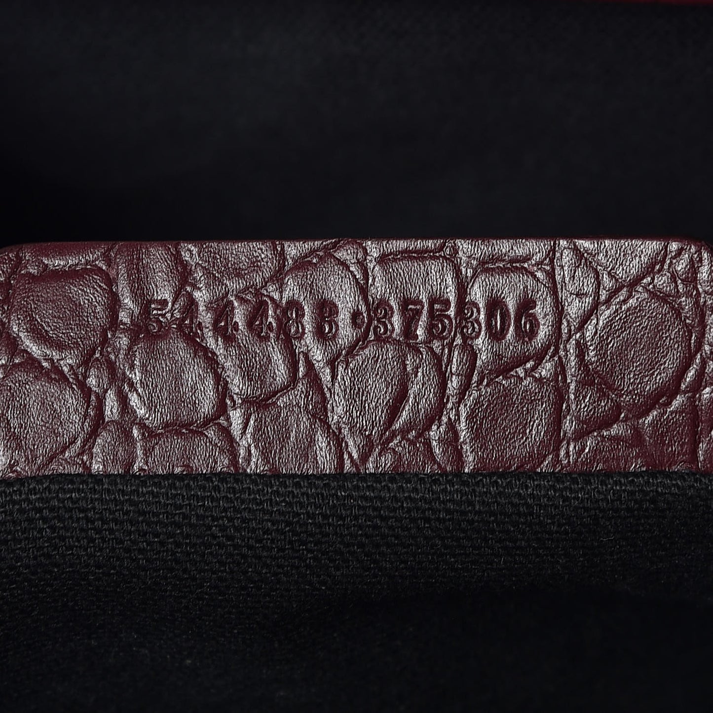 Calfskin Crocodile Embossed Small Skull Padlock Zip Around Tote Bordeaux