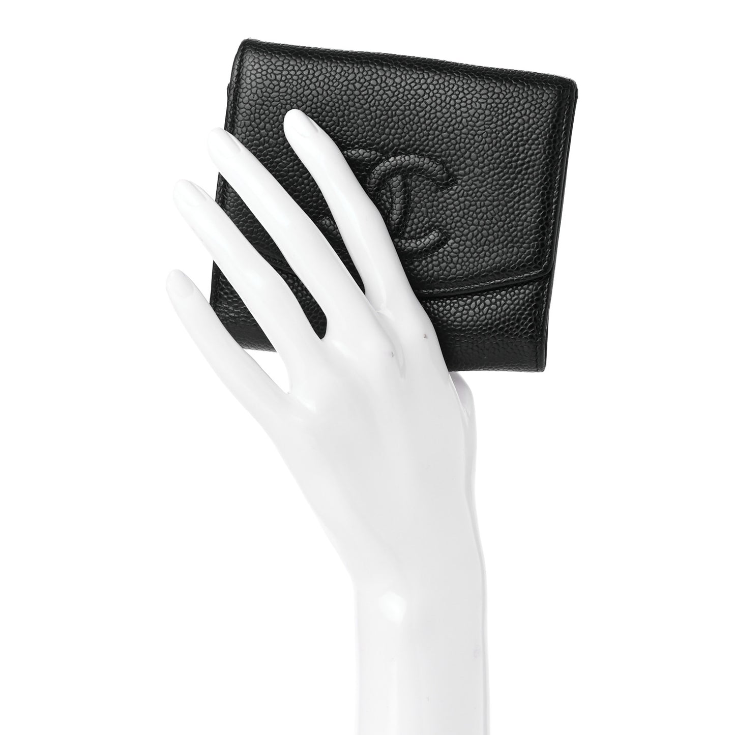 Caviar Timeless CC Compact French Wallet Black