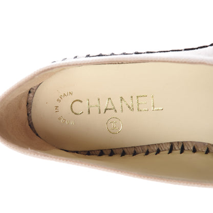 Chanel Fabric Biarritz CC Espadrilles 38 Beige Black 6 of 9