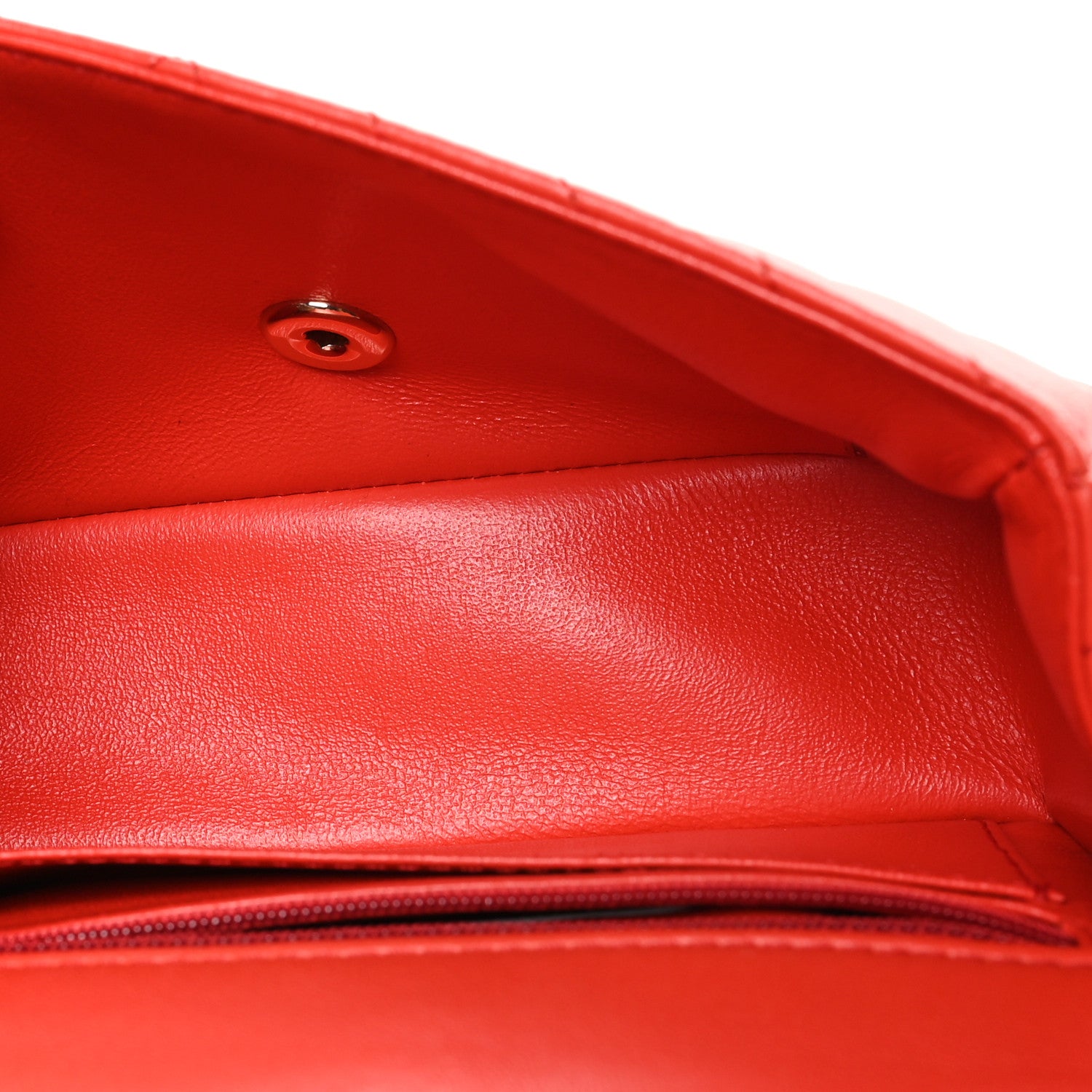 Chanel Lambskin Chevron Quilted Mini Rectangular Flap Red 5 of 13
