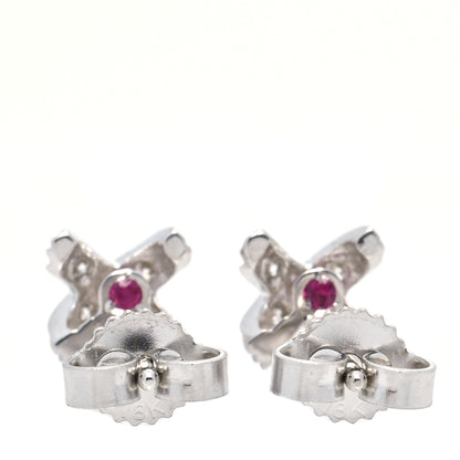 Roberto Coin 18K White Gold Diamond X Stud Earrings 3 of 5