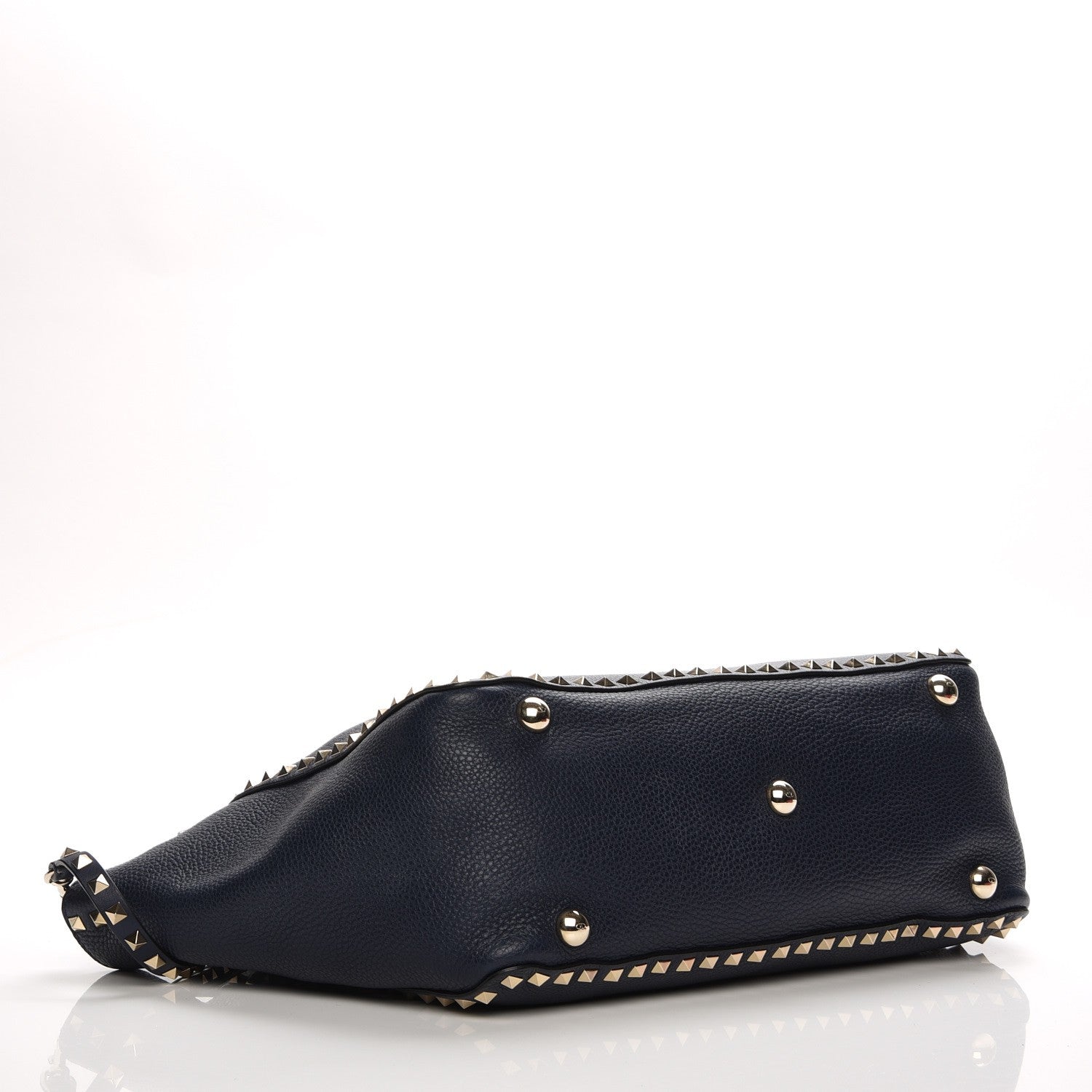 Valentino Garavani Pebbled Calfskin Medium Rockstud Tote Marine 5 of 8