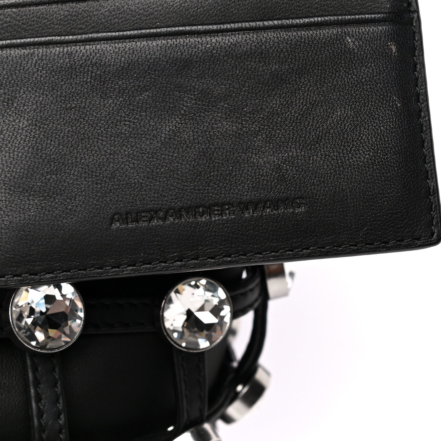 Alexander Wang Calfskin Crystal Embellished Roxy Mini Bucket Bag Black 7 of 11