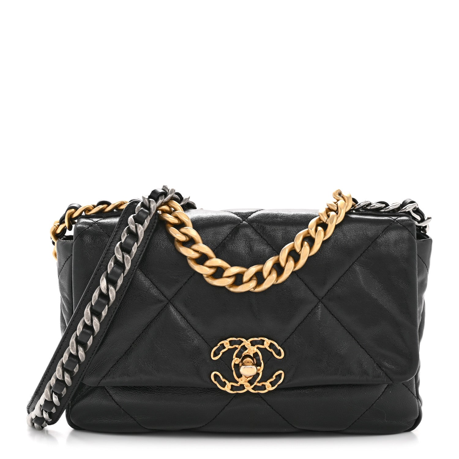 Chanel Goatskin Quilted Medium Chanel 19 Flap Black 1 of 14