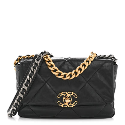 Chanel Goatskin Quilted Medium Chanel 19 Flap Black 1 of 14