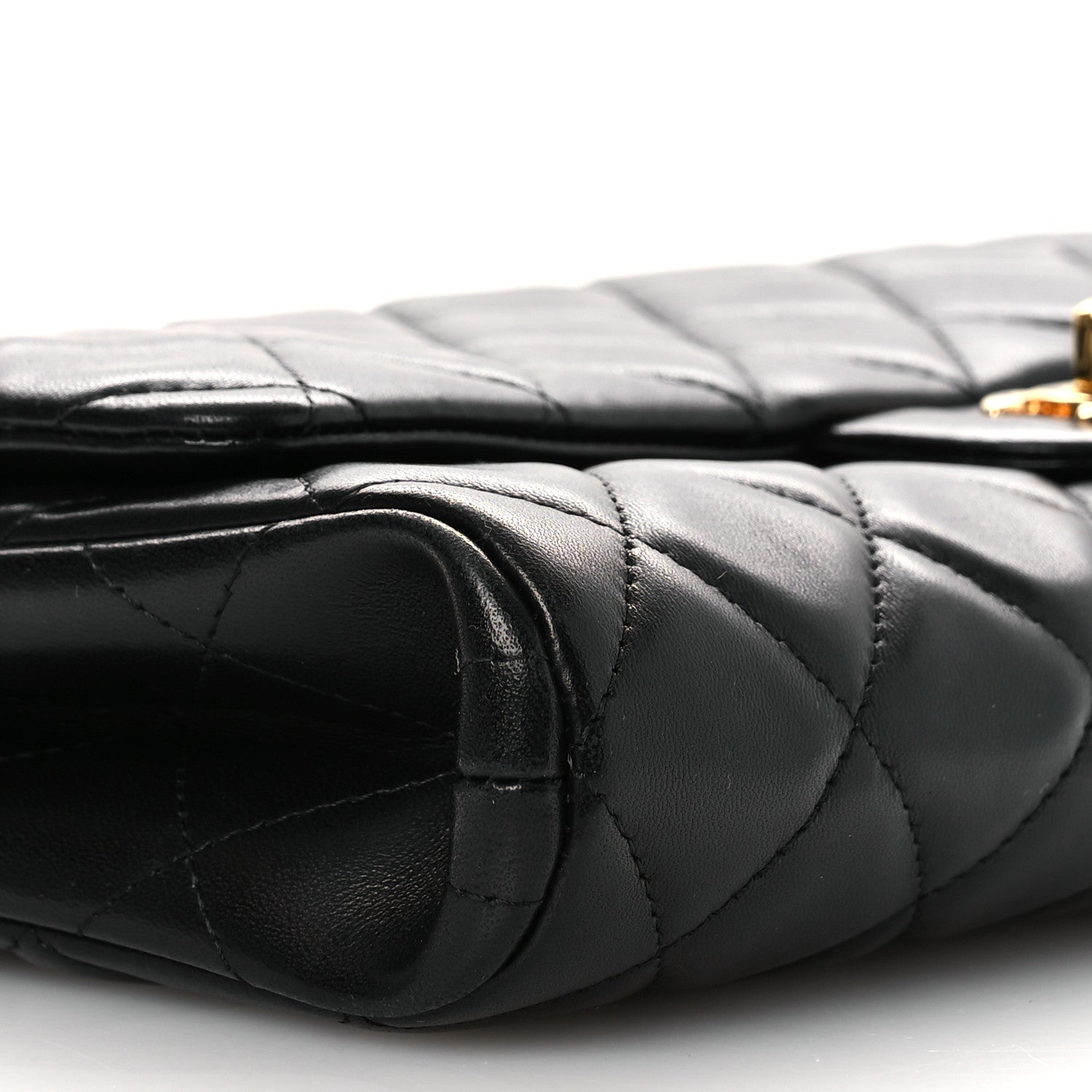 Chanel Lambskin Quilted Clutch with Chain Flap Black 9 of 11