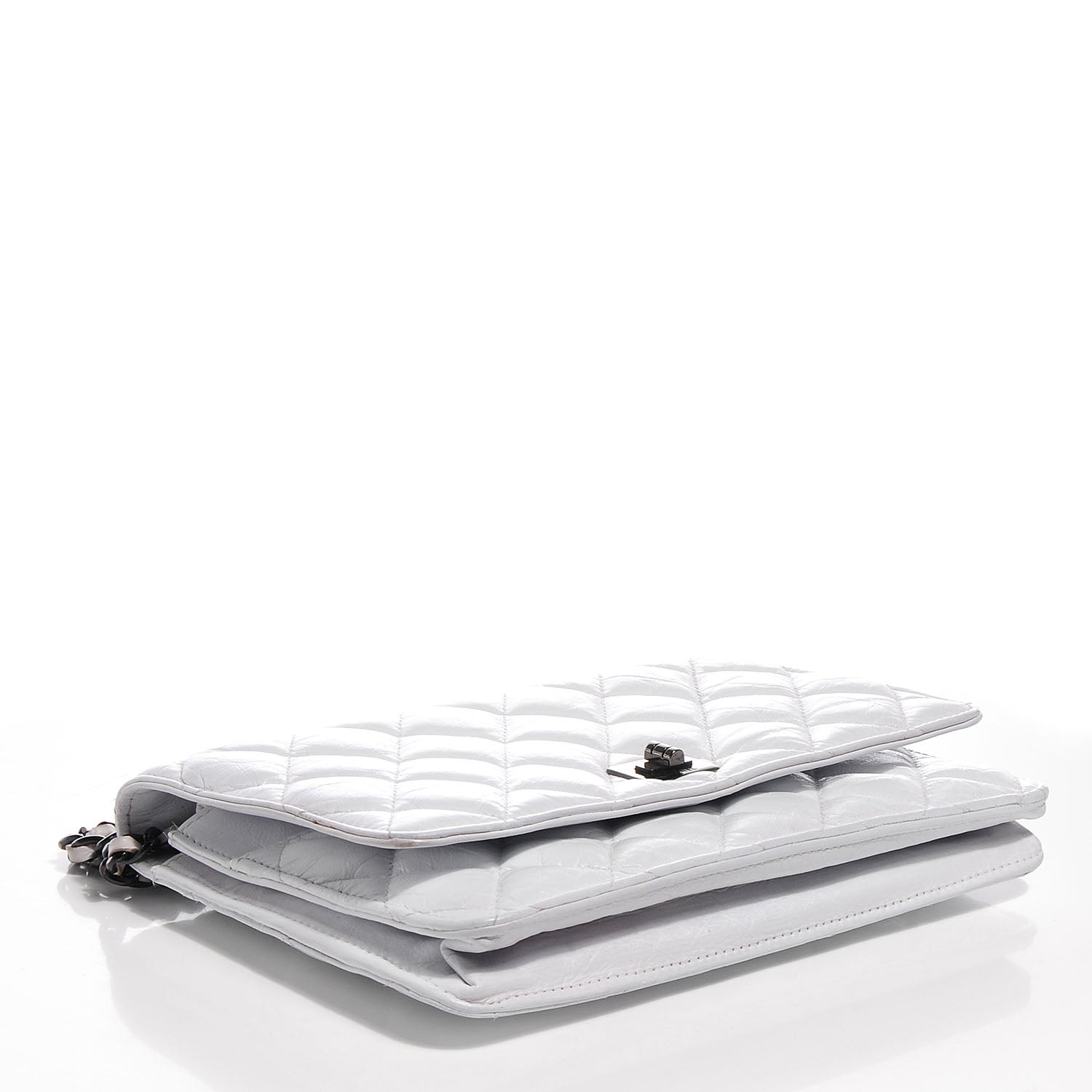Chanel Aged Calfskin Quilted Reissue Wallet On Chain WOC White 4 of 7