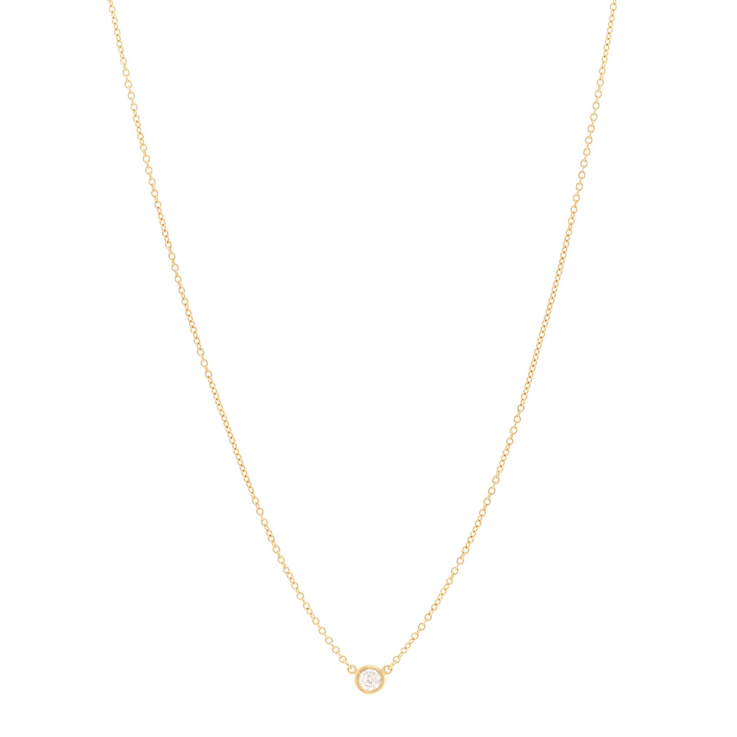 18K Yellow Gold Diamond .12ct Elsa Peretti Diamonds by the Yard Pendant Necklace