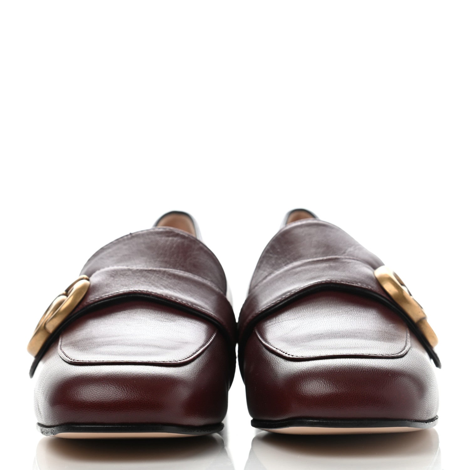 Gucci Malaga Kid Womens GG Marmont Loafers 35 Vintage Bordeaux 2 of 10