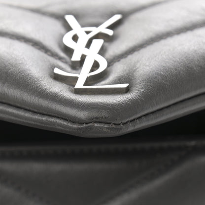 Saint Laurent Calfskin Y Quilted Monogram Toy Loulou Crossbody Bag Storm 11 of 15