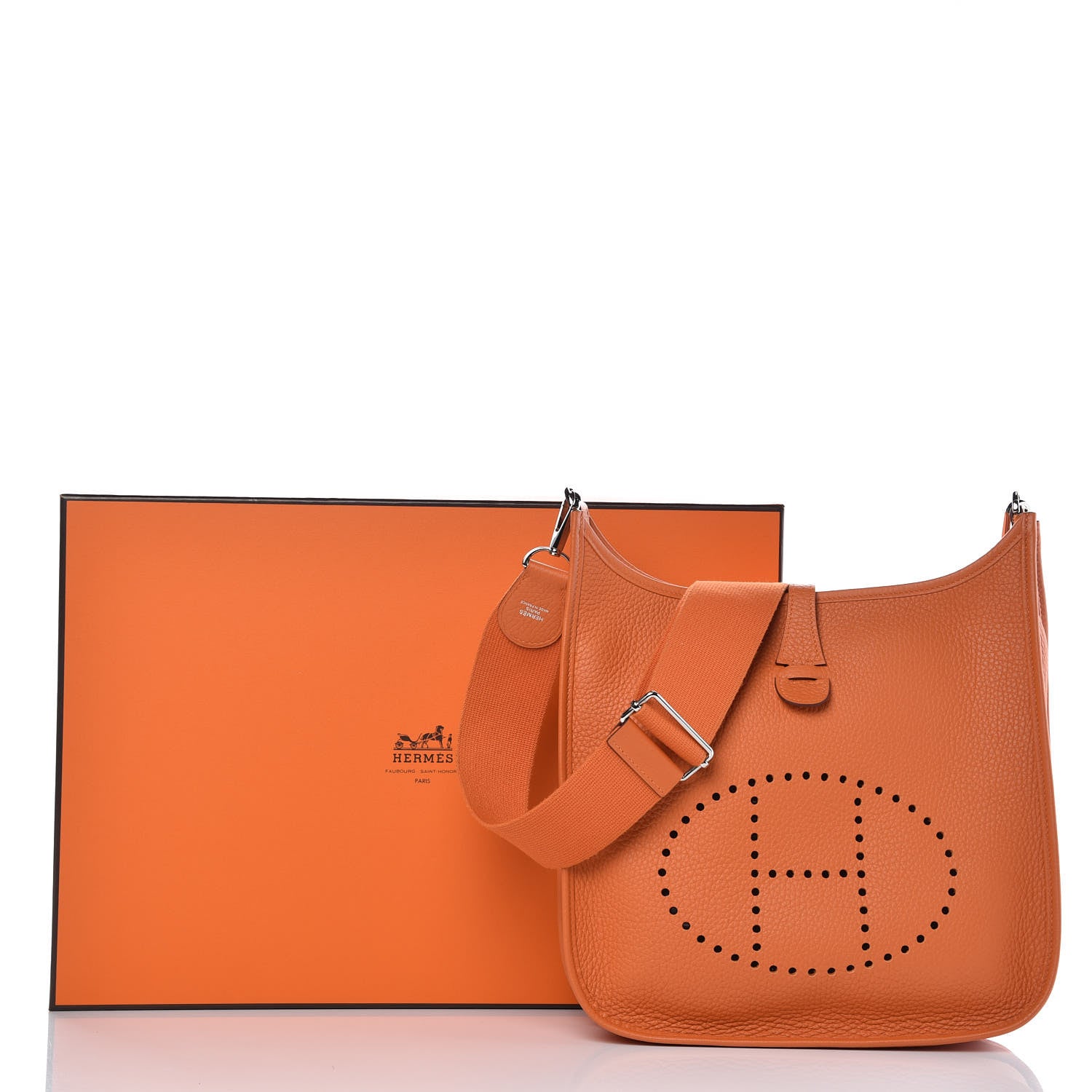 Hermes Taurillon Clemence Evelyne III PM Orange 13 of 13