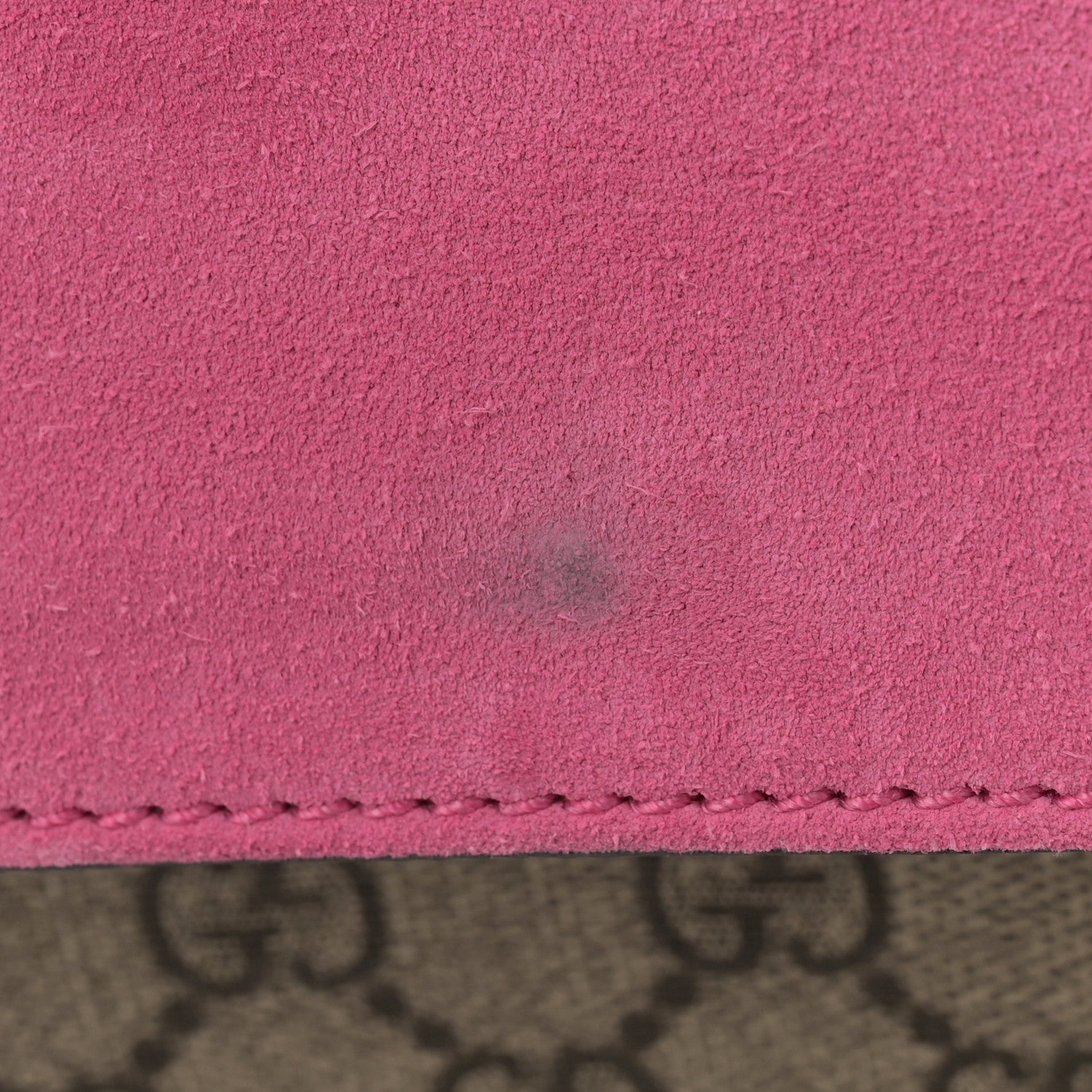 Gucci GG Supreme Monogram Suede Pierced Heart Embroidered Medium Dionysus Shoulder Bag Beige Ebony Pink Tropical Flower 13 of 16