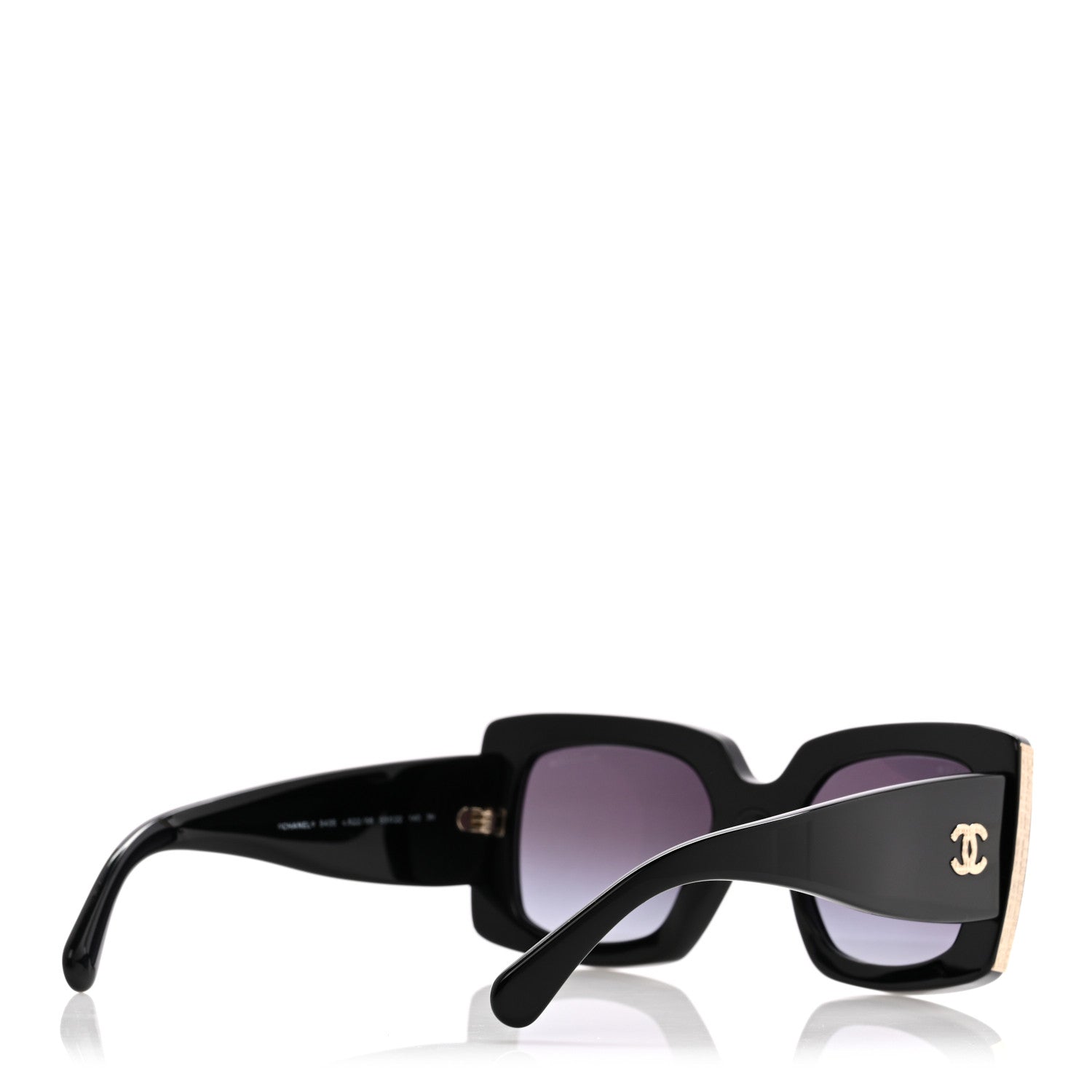 Chanel Acetate Rectangle Sunglasses 5435 Black 4 of 7