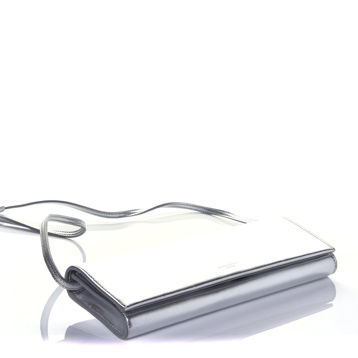 Metallic Nappa Silk Fetiche Clutch Argento