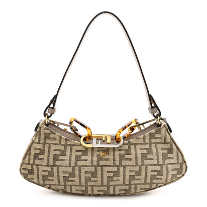 Fendi Chenille Vitello King Plexiglass FF O'Lock Swing Tortora Nuvola 1 of 12
