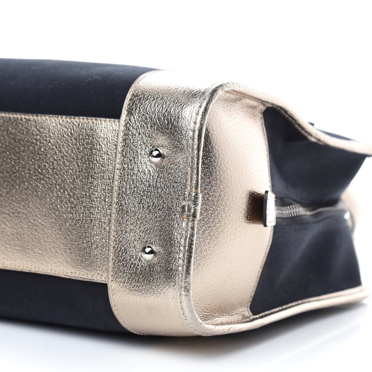 Loewe Metallic Goatskin Canvas Amazona 36 Black Silver 7 of 9
