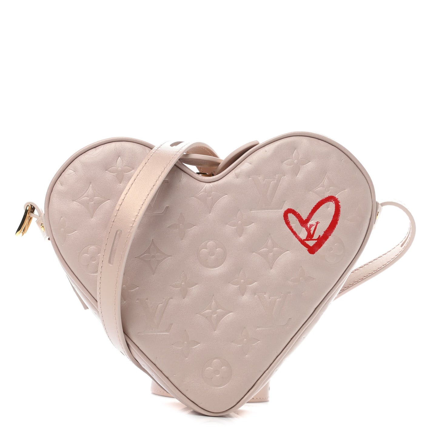 Lambskin Embossed Monogram Fall In Love Sac Coeur Light Pink