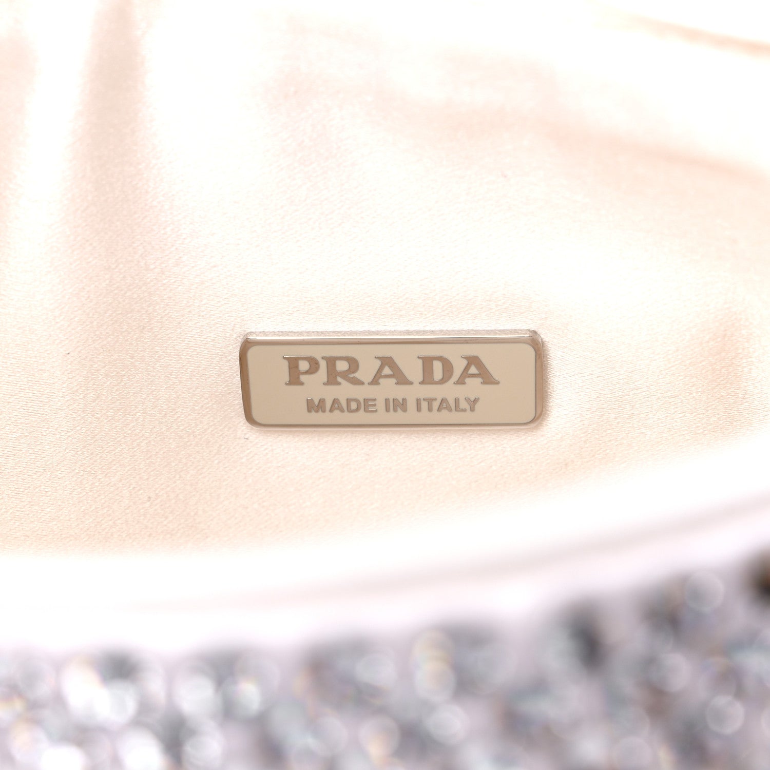 Prada Satin Crystal Mini Re-Edition 2000 Bag White 6 of 8