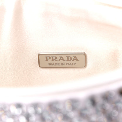 Prada Satin Crystal Mini Re-Edition 2000 Bag White 6 of 8