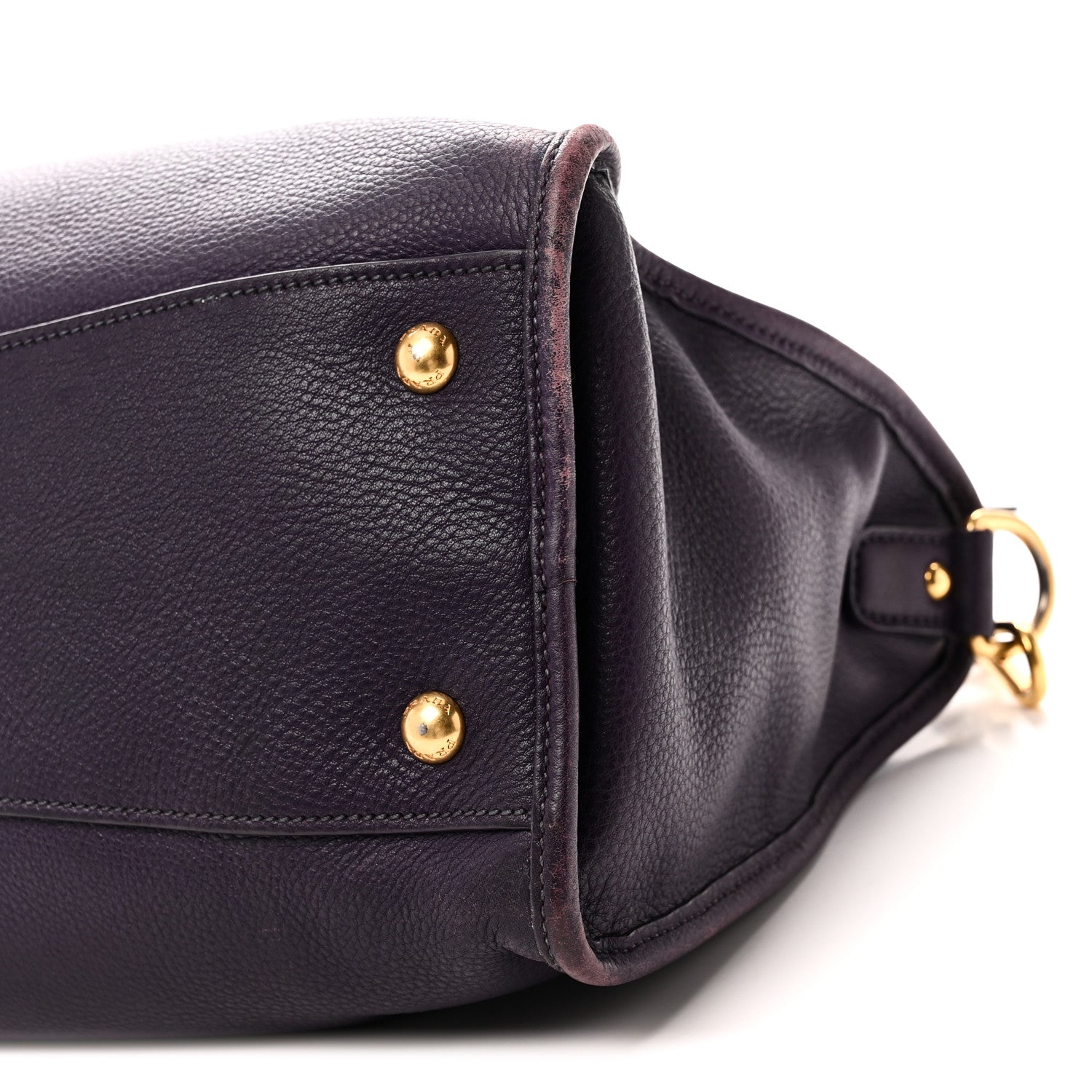 Prada Vitello Daino Shopping Satchel Uva 9 of 12