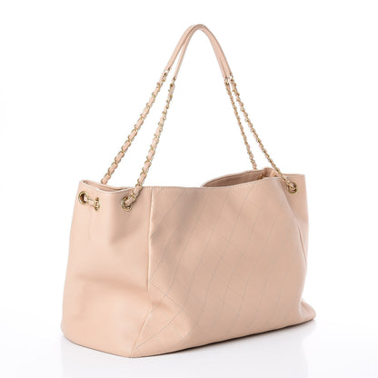 Chanel Grained Calfskin Stitched Large Supple Rock Shopping Tote Beige 1 of 12