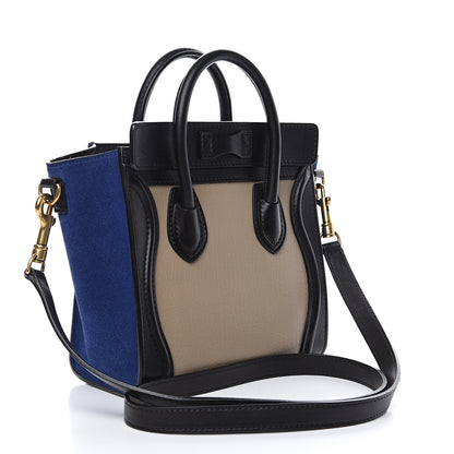 Celine Bullhide Calfskin Nubuck Nano Tri-Color Luggage Light Taupe 2 of 14