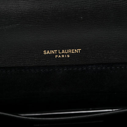 Saint Laurent Smooth Calfskin Suede Medium Bellechasse Black Dark Green 6 of 11