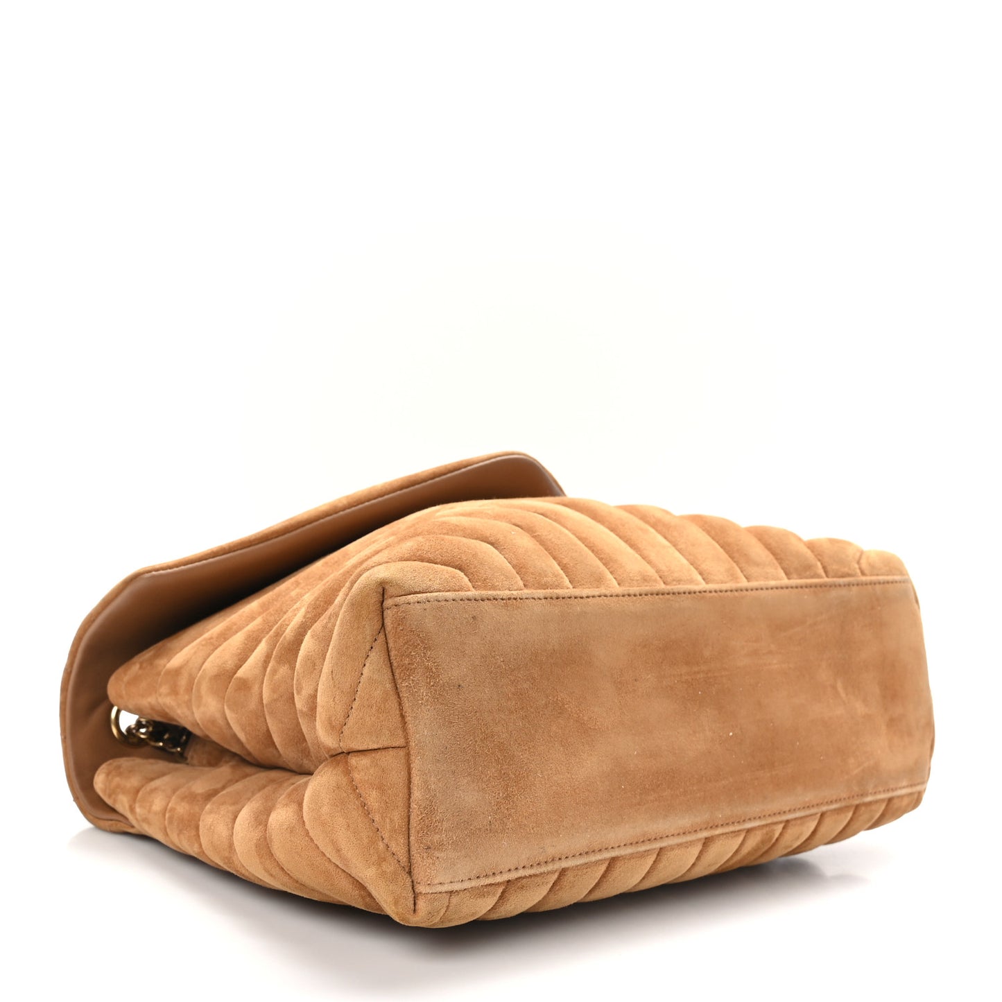 Suede Y Quilted Monogram Medium Loulou Chain Satchel Cinnamon