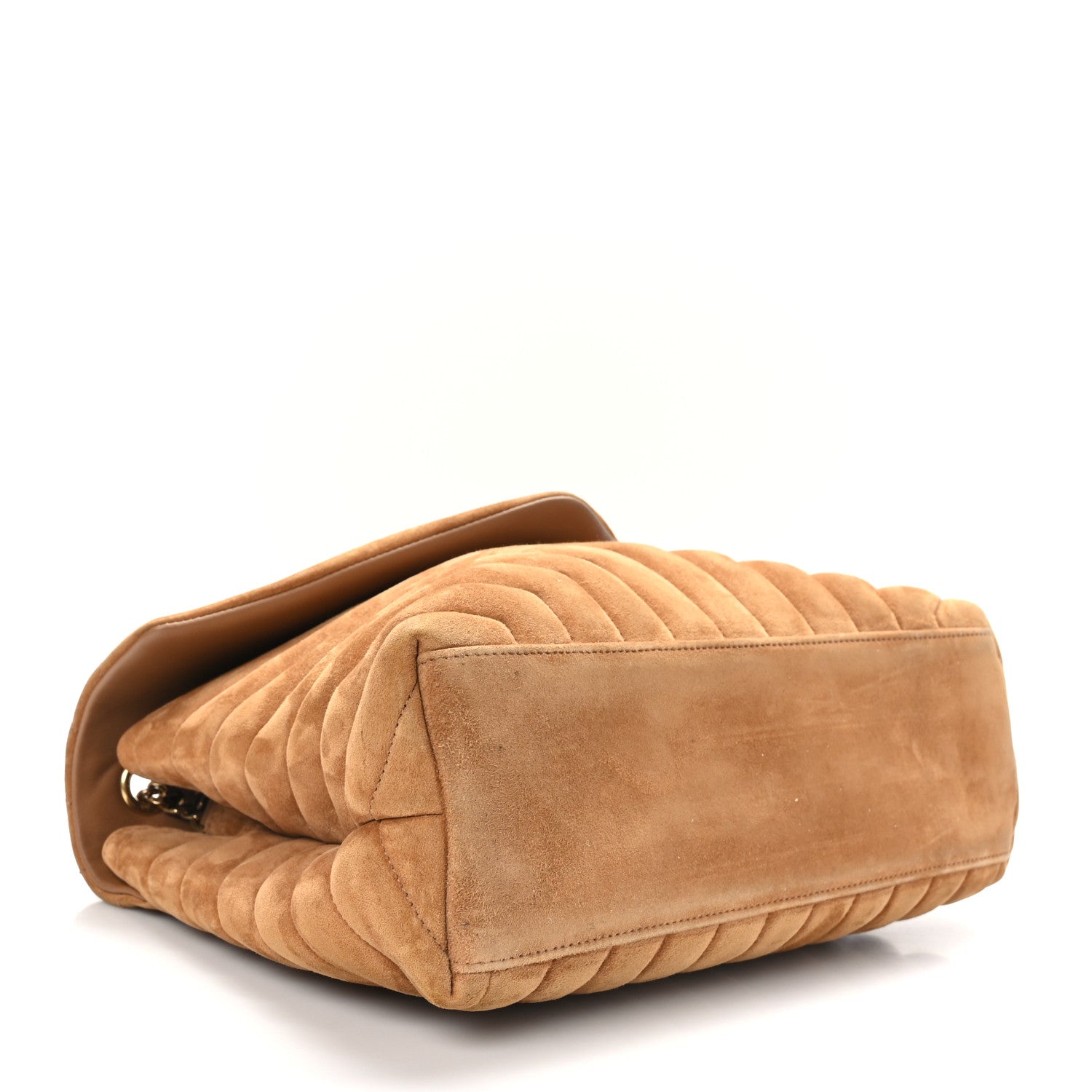 Saint Laurent Suede Y Quilted Monogram Medium Loulou Chain Satchel Cinnamon 4 of 9