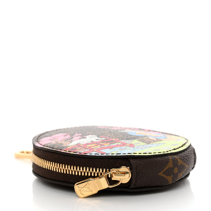 Louis Vuitton Monogram 2021 Christmas Animation Japanese Garden Round Coin Purse Wisteria Pink 3 of 6