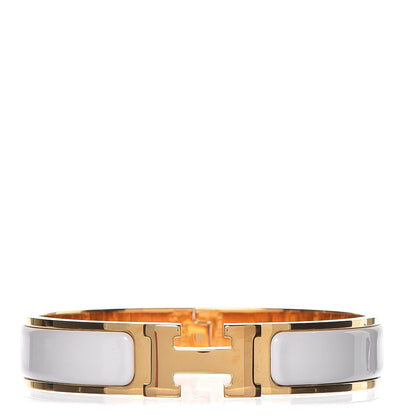 Hermes Enamel Narrow Clic Clac H Bracelet PM White 1 of 5