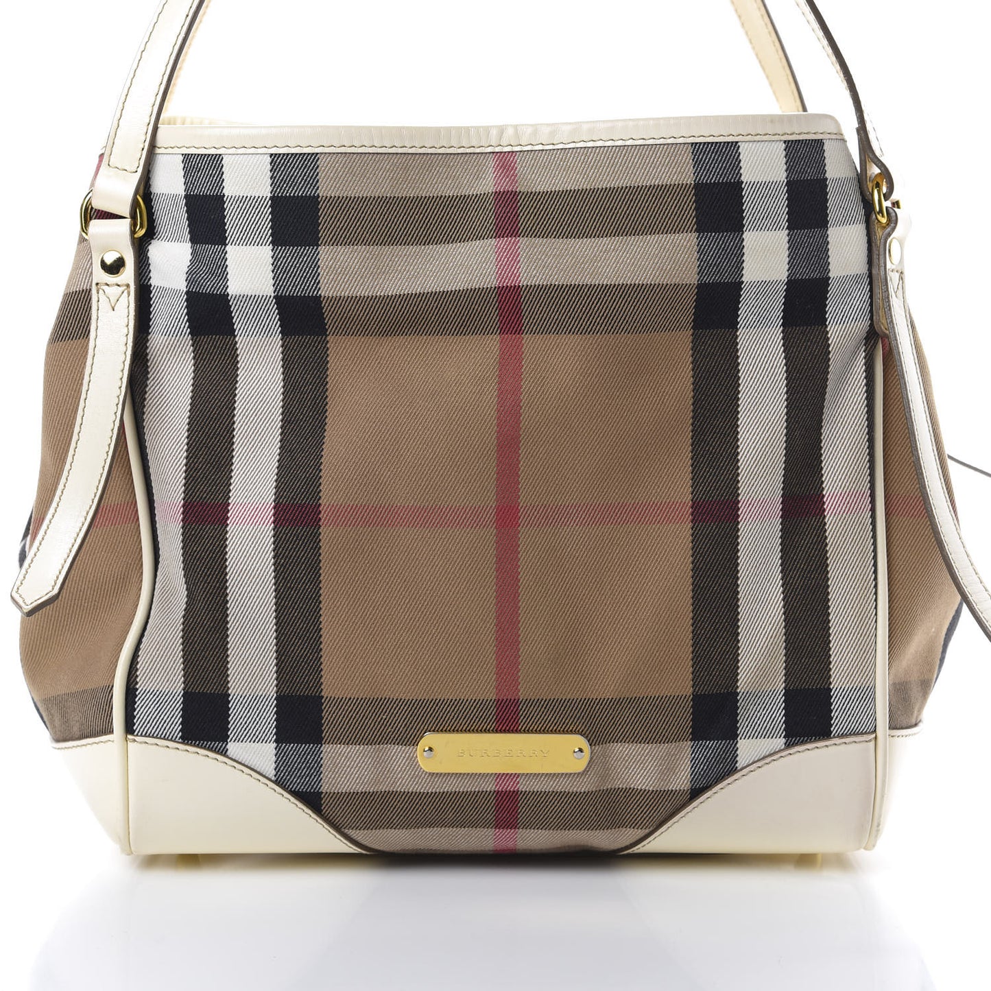 House Check Small Canterbury Tote White