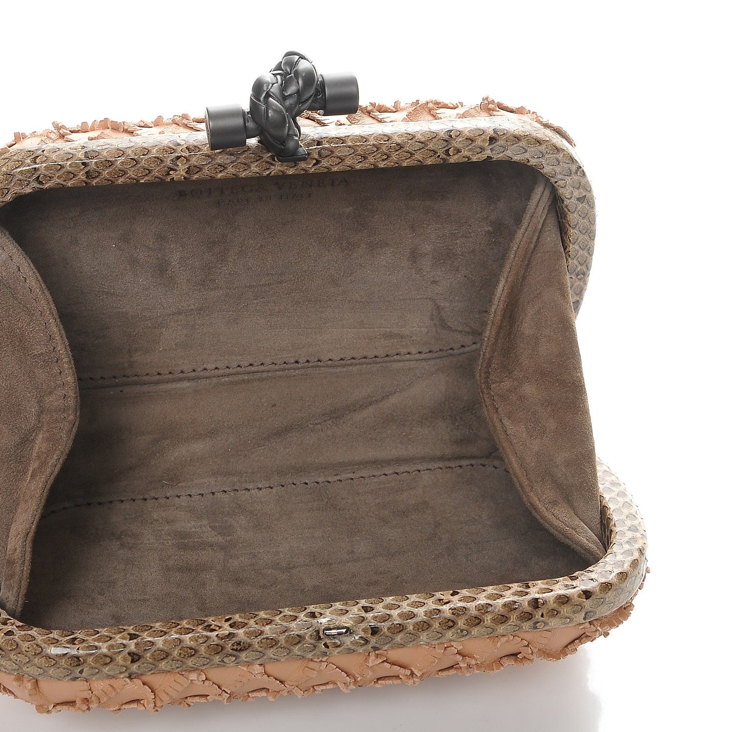 Bottega Veneta Ayers Nappa Fringe Intrecciato Knot Clutch Pink 5 of 6