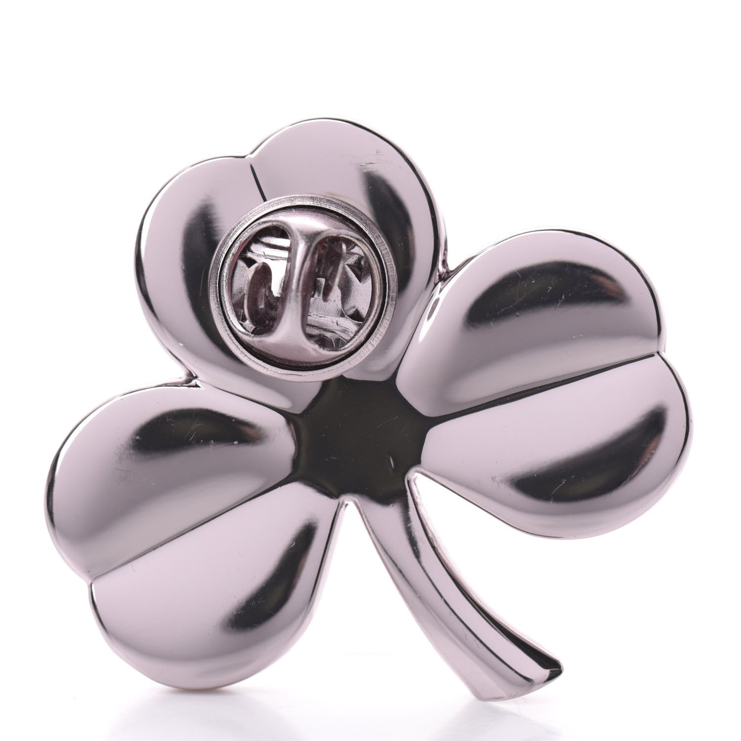 Chanel Metal CC Clover Pin Pink 3 of 3