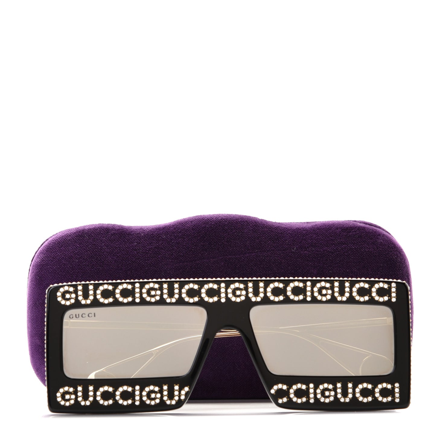 Acetate Crystal Mask-Frame Sunglasses GG0431S Black
