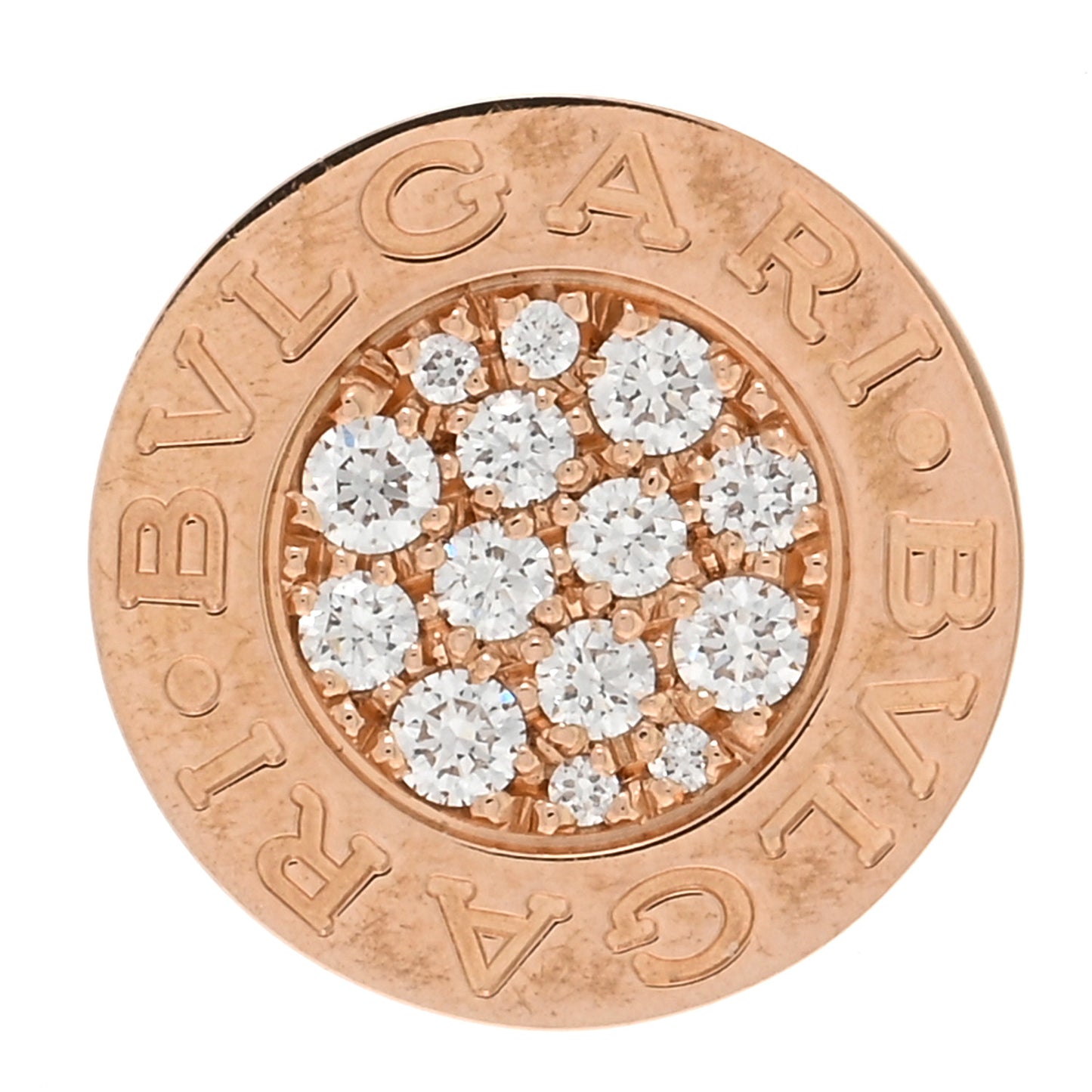 18K Rose Gold Diamond BVLGARI BVLGARI Single Stud Earring