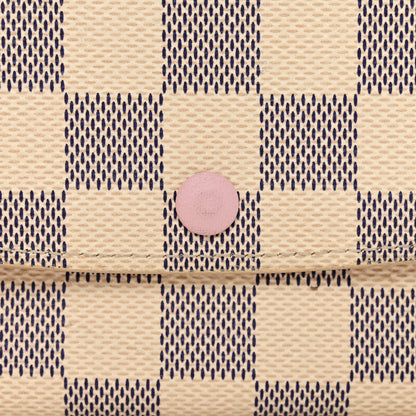 Louis Vuitton Damier Azur Emilie Wallet Rose Ballerine 9 of 11
