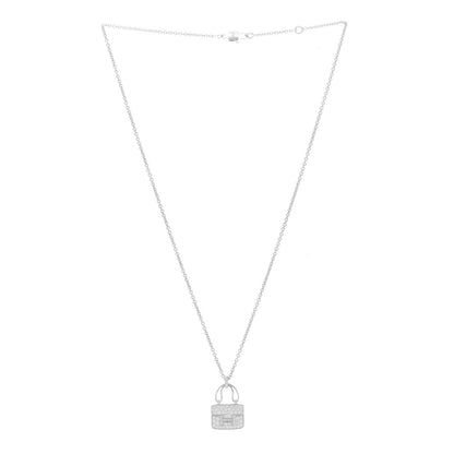 Hermes 18K White Gold Diamond Constance Amulettes Pendant Necklace 3 of 7