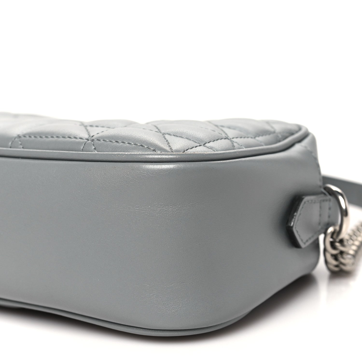 Gucci Calfskin Matelasse Aria Small GG Marmont Chain Shoulder Bag Deep Grey 10 of 11