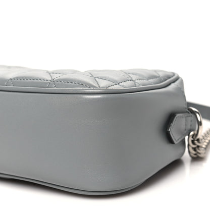Gucci Calfskin Matelasse Aria Small GG Marmont Chain Shoulder Bag Deep Grey 10 of 11