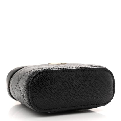 Chanel Caviar Quilted Small Handle With Care Vanity Case With Chain Black 4 of 10
