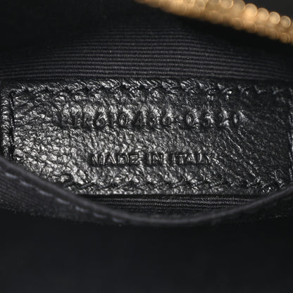 Saint Laurent Grain De Poudre Matelasse Chevron Quilted Round Vinyle Camera Bag Black 7 of 10