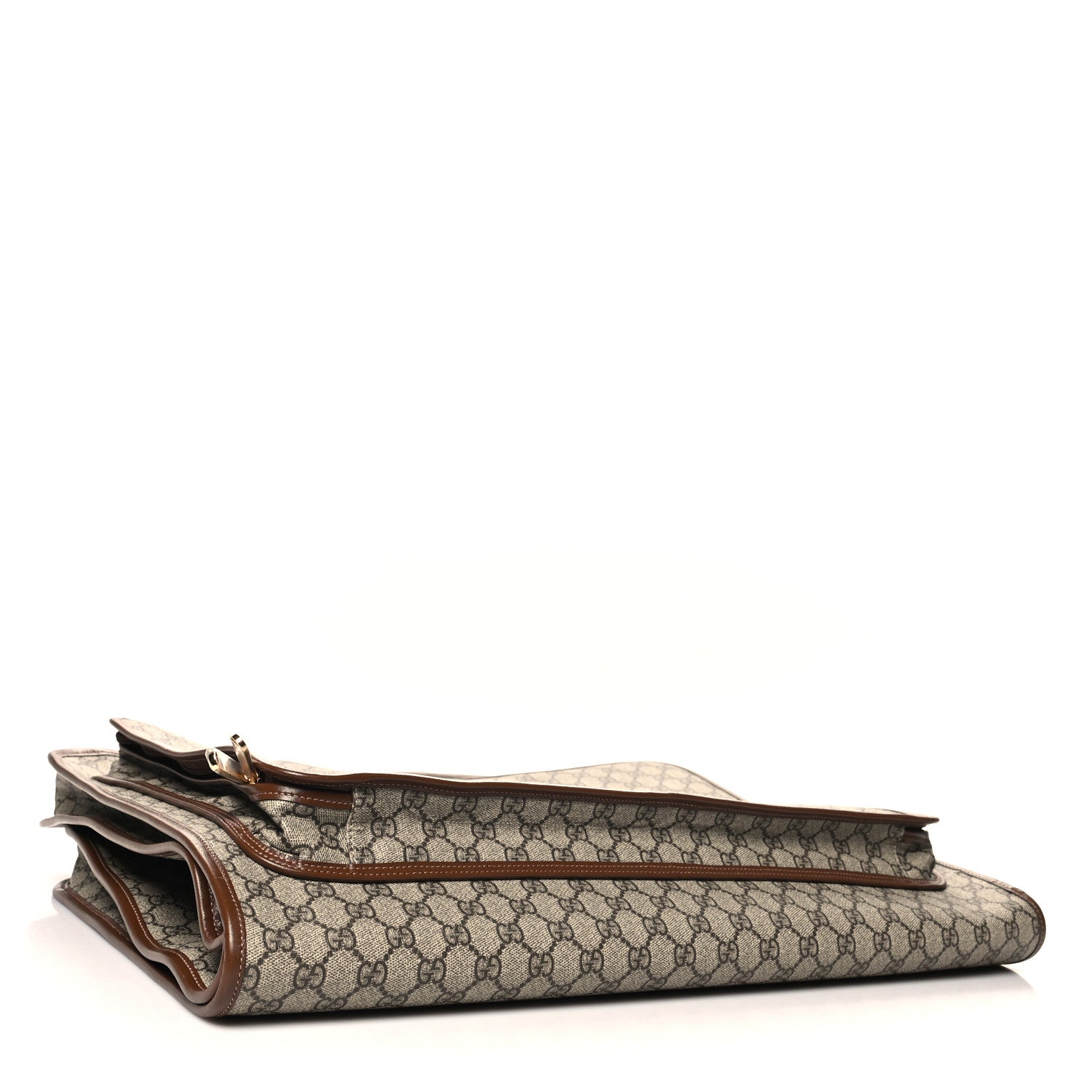 Gucci GG Supreme Monogram Azalea Calfskin Retro Interlocking G Hanger Garment Bag Beige Ebony Brown Sugar 3 of 11