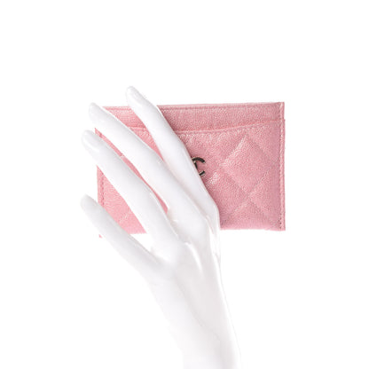 Chanel Iridescent Caviar Quilted Card Holder Rose Pink 2 of 9