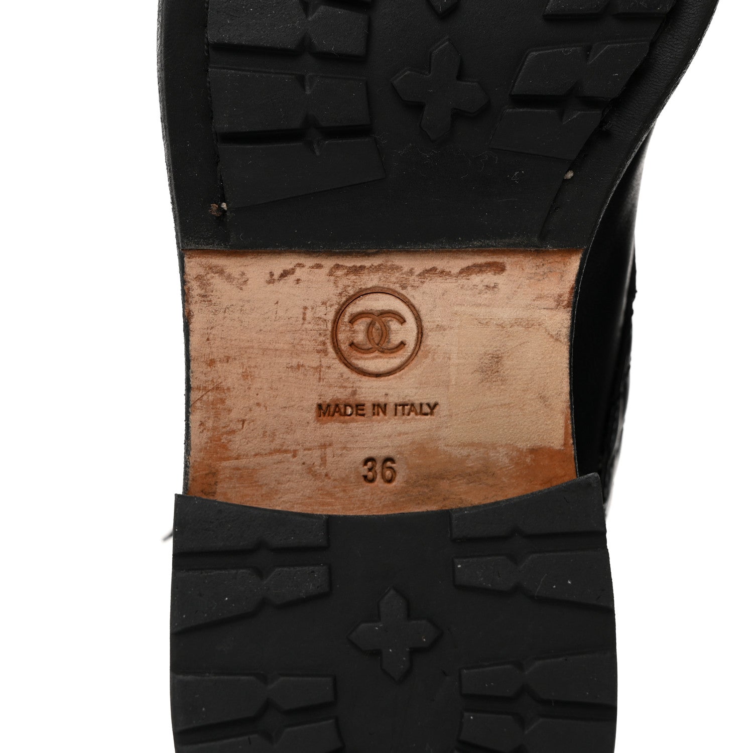 Chanel Calfskin Quilted Lace Up Combat Boots 36 Black 8 of 8